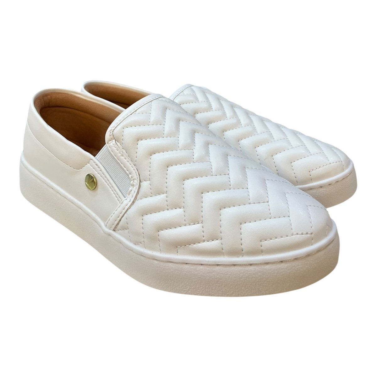 Tenis Feminino Slip Vizzano Casual Calce Fácil Básico Texturizado Conforto 1214.1010 Branco Branco 2