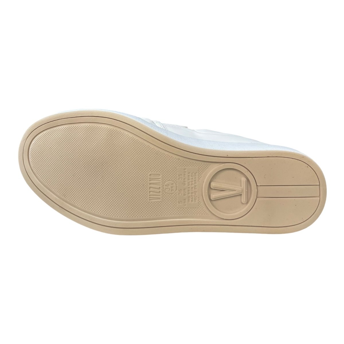 Tenis Feminino Slip Vizzano Casual Calce Fácil Básico Texturizado Conforto 1214.1010 Branco Branco 3