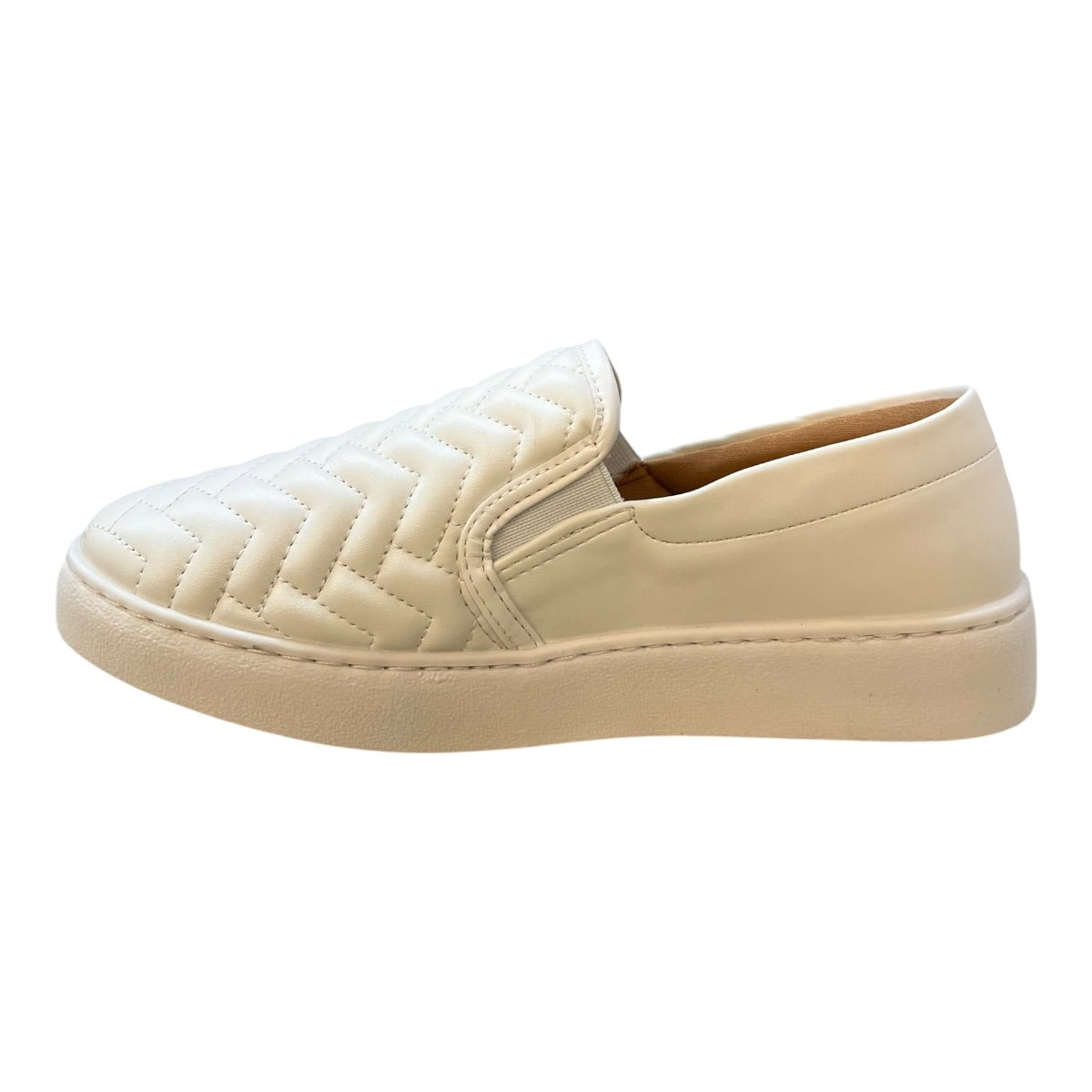 Tenis Feminino Slip Vizzano Casual Calce Fácil Básico Texturizado Conforto 1214.1010 Branco Branco 4