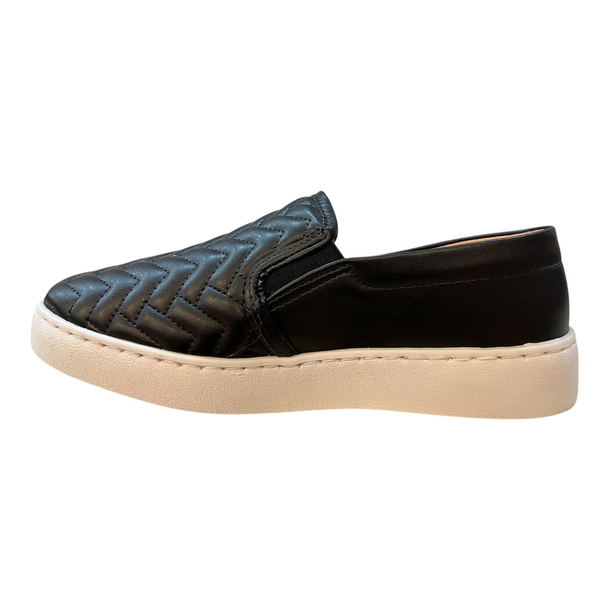 Tenis Feminino Slip Vizzano Casual Calce Fácil Básico Texturizado Conforto 1214.1010 Preto Preto 4