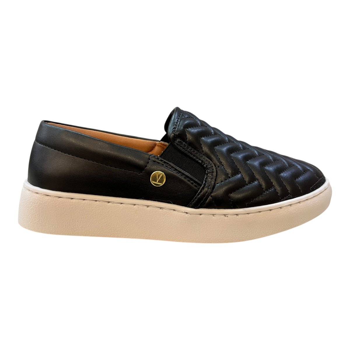 Tenis Feminino Slip Vizzano Casual Calce Fácil Básico Texturizado Conforto 1214.1010 Preto Preto 1