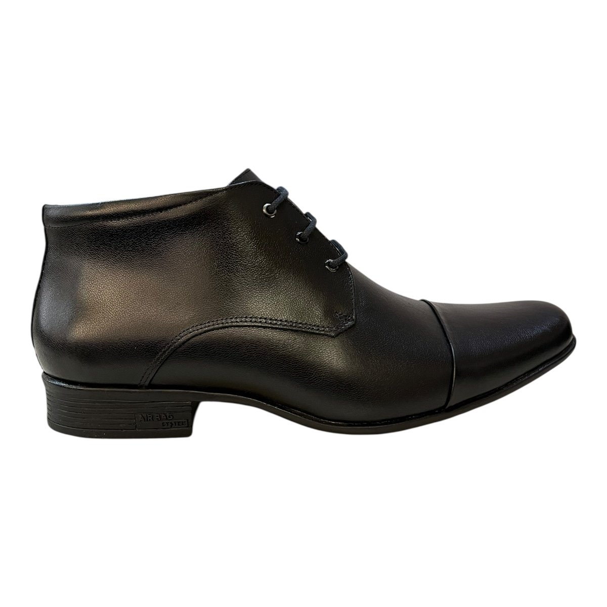 Bota Masculino Social Jota Pe Casual Ultraconforto Amarração Couro Air Boot 60950 Preto Preto 1