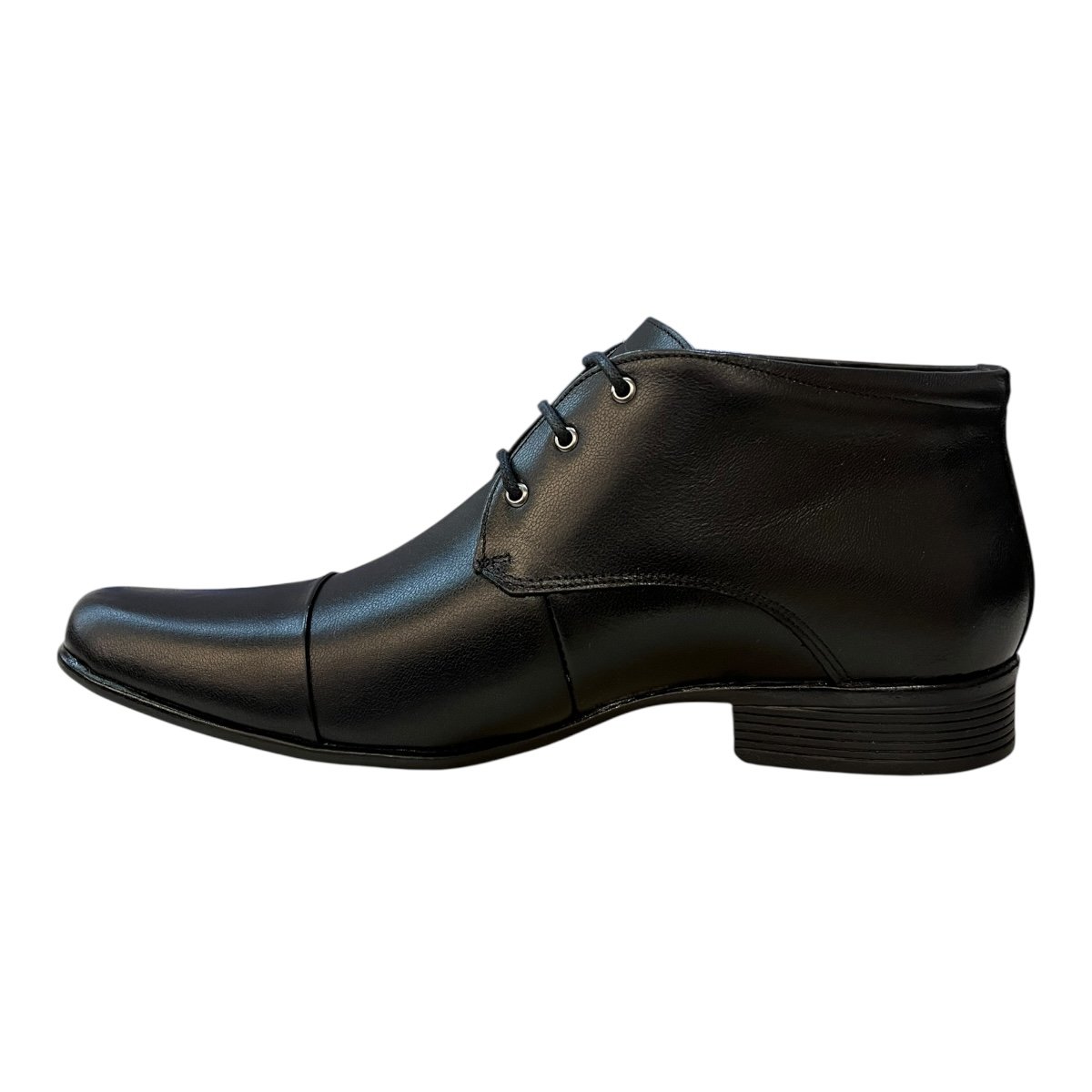 Bota Masculino Social Jota Pe Casual Ultraconforto Amarração Couro Air Boot 60950 Preto Preto 4