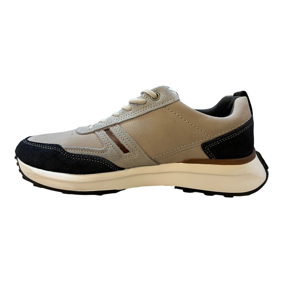 Tenis Masculino Pegada Couro Ultraconforto Calce Fácil Elástico 110751-09 Cinza Cinza 4
