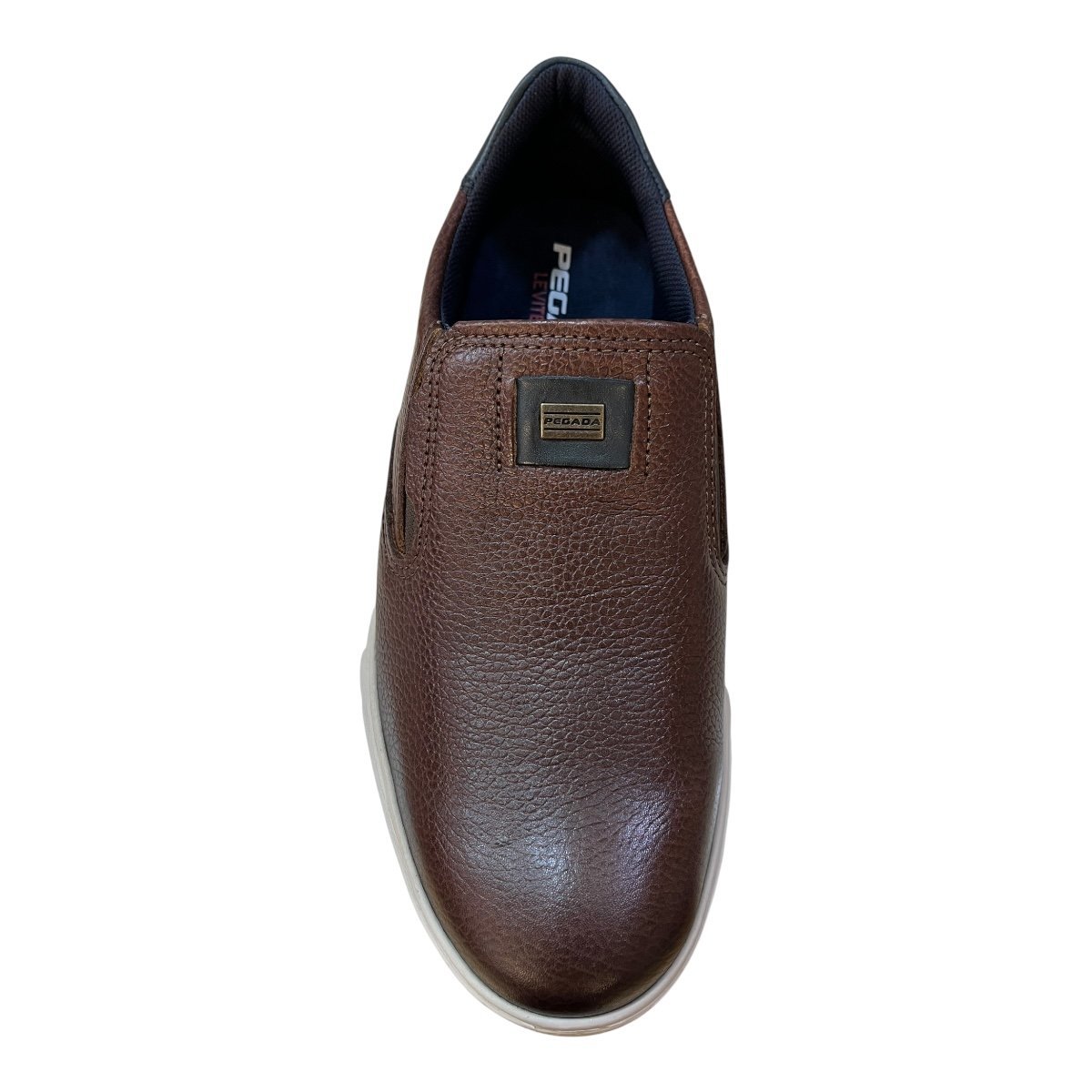 Tenis Masculino Pegada Ultraconforto Superleve Couro Calce Fácil Slip 111908-03 Marrom Marrom 6
