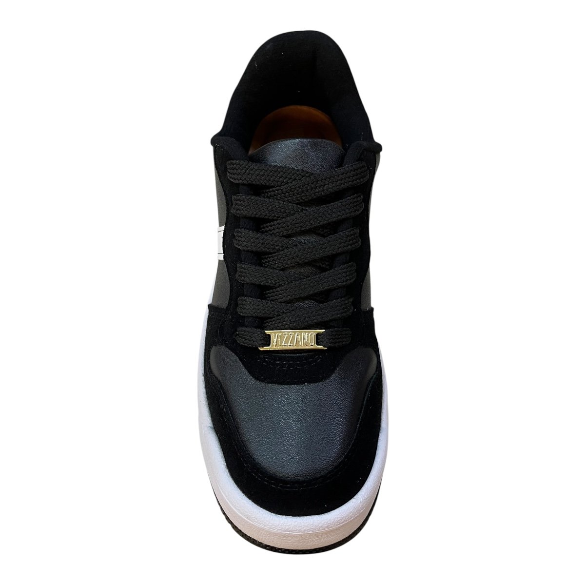 Tenis Feminino Vizzano Casual Plataforma Camurça Listras Retrô 1455.104 Preto Preto 6