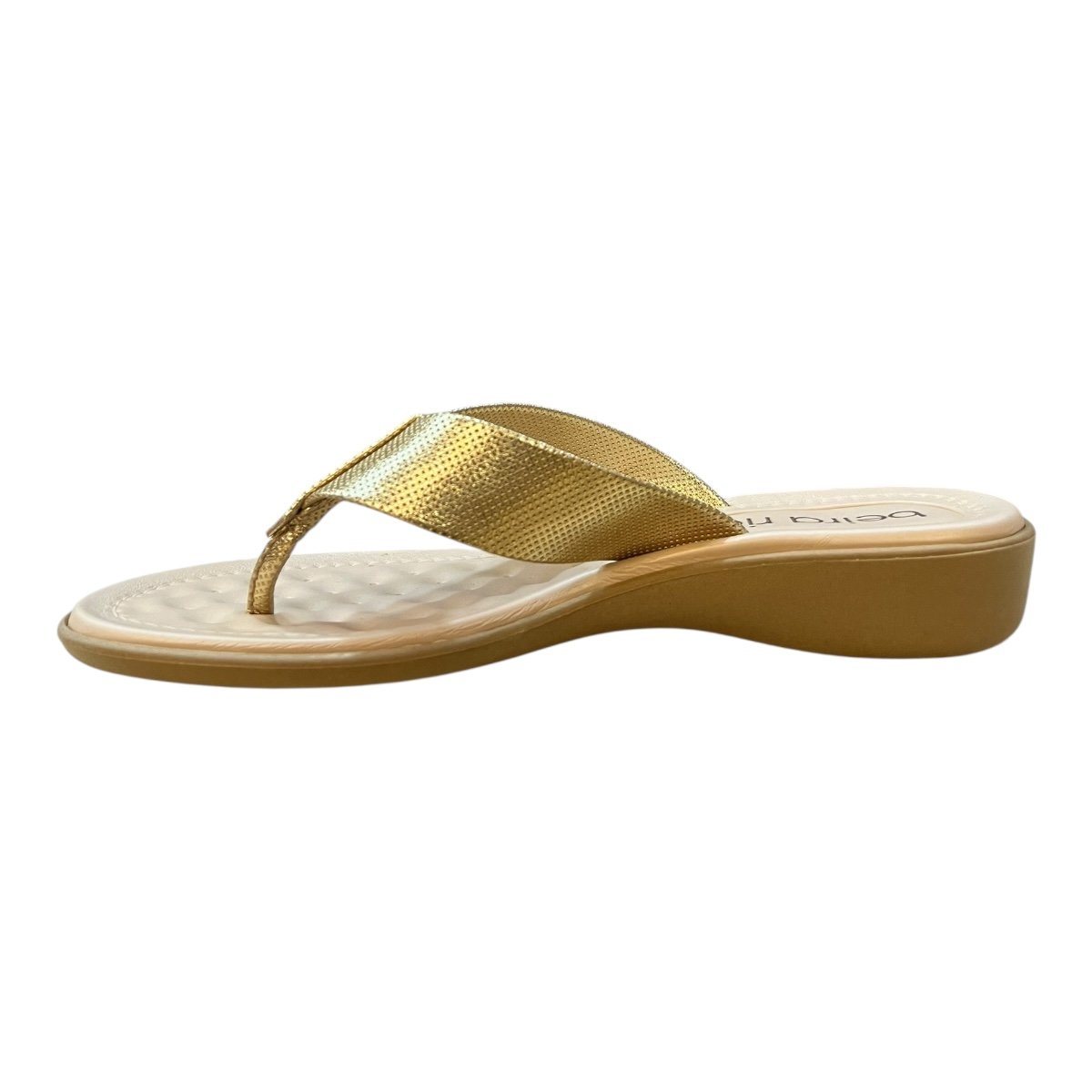 Chinelo Tamanco Feminino Beira Rio Brilho Metalizado Dedo Confort 8224.871 Dourado Dourado 3