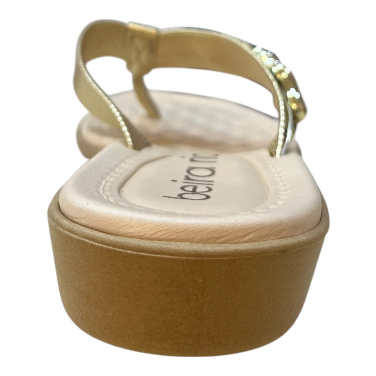 Chinelo Tamanco Feminino Beira Rio Brilho Metalizado Dedo Confort 8224.871 Dourado Dourado 5