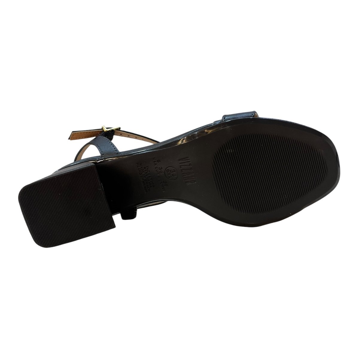 Sandalia Feminino Vizzano Casual Salto Bloco Metalizado Tira 6428.101 Preto Preto 3