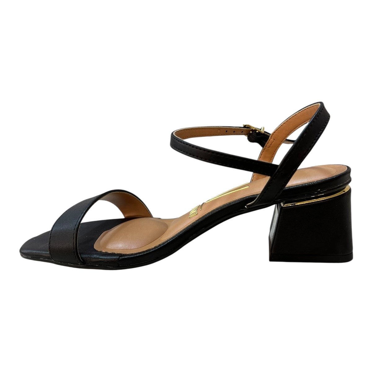Sandalia Feminino Vizzano Casual Salto Bloco Metalizado Tira 6428.101 Preto Preto 4