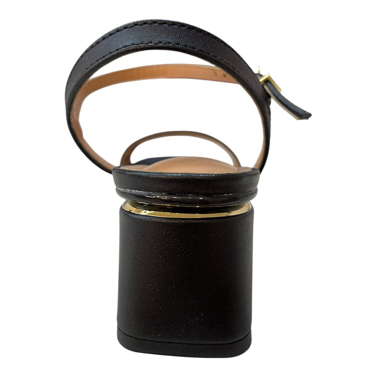 Sandalia Feminino Vizzano Casual Salto Bloco Metalizado Tira 6428.101 Preto Preto 5