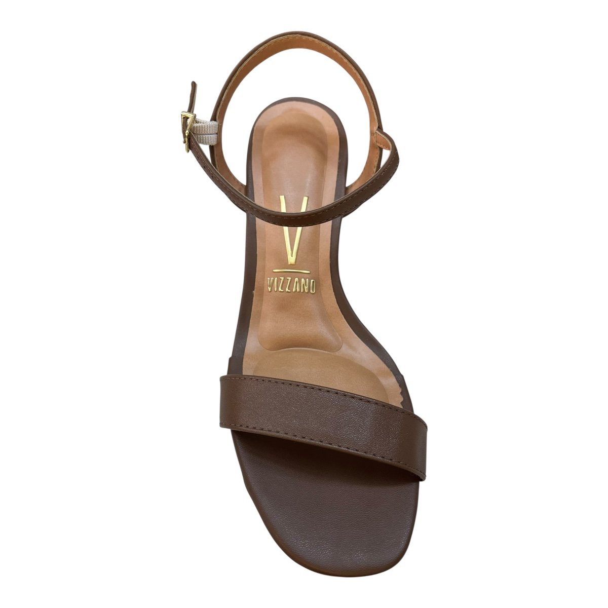 Sandalia Feminino Vizzano Casual Salto Bloco Metalizado Tira 6428.101 Marrom Marrom 6