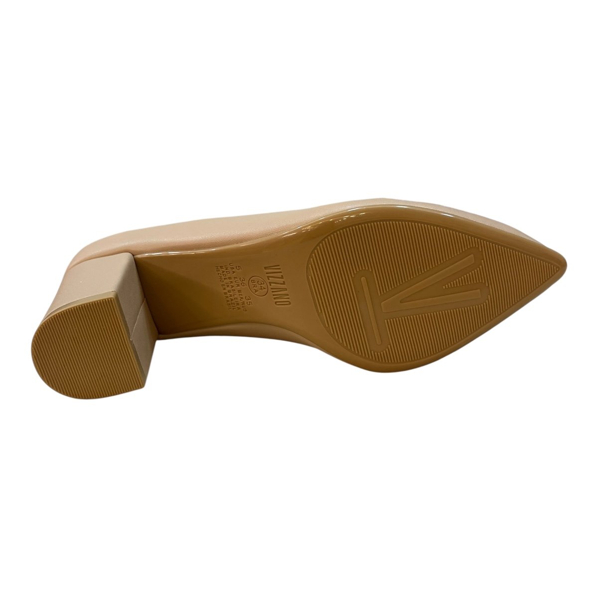 Scarpin Feminino Vizzano Sintético Conforto Salto 7Cm 1290.500 Bege Bege 3