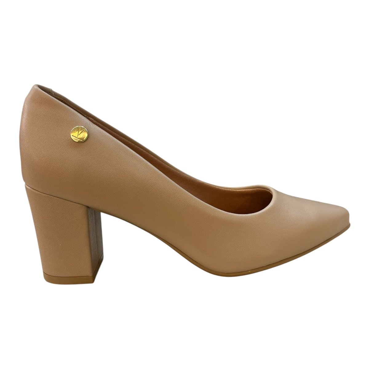 Scarpin Feminino Vizzano Sintético Conforto Salto 7Cm 1290.500 Bege Bege 1