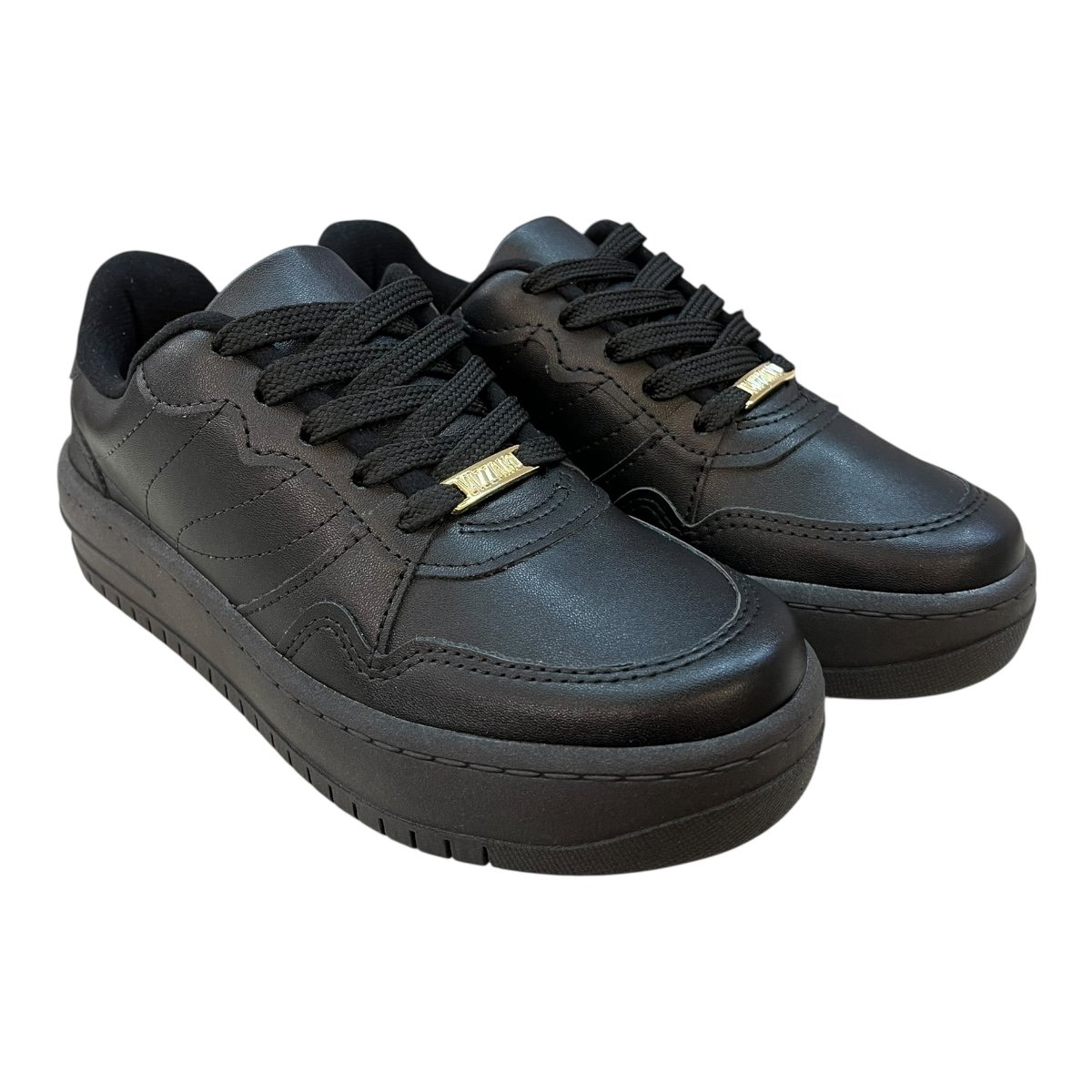 Tenis Feminino Vizzano Casual Básico Retrô Plataforma Pelica 1389.101 Preto Preto 2