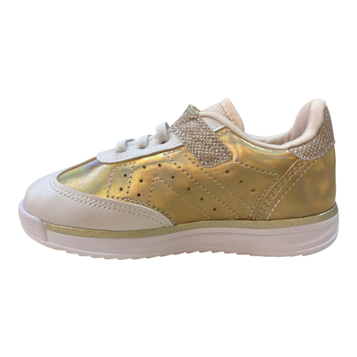 Tenis Infantil Menina Kidy Casual Conforto Brilho Metalizado Autocolante 45210070932 Dourado Dourado 4