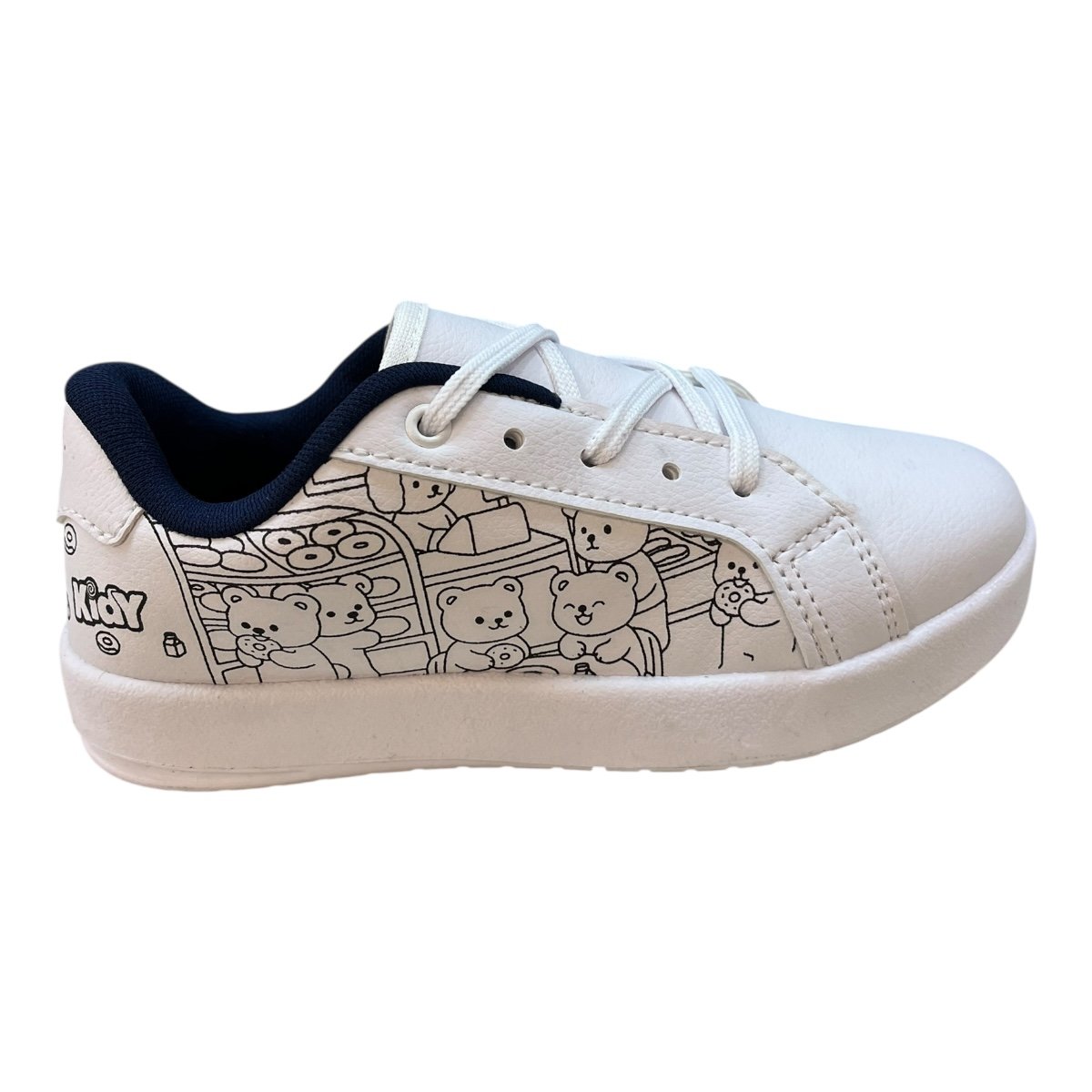 Tenis Infantil Menino Kidy Goods Casual Colorir Autocolante Conforto 18411101054 Branco