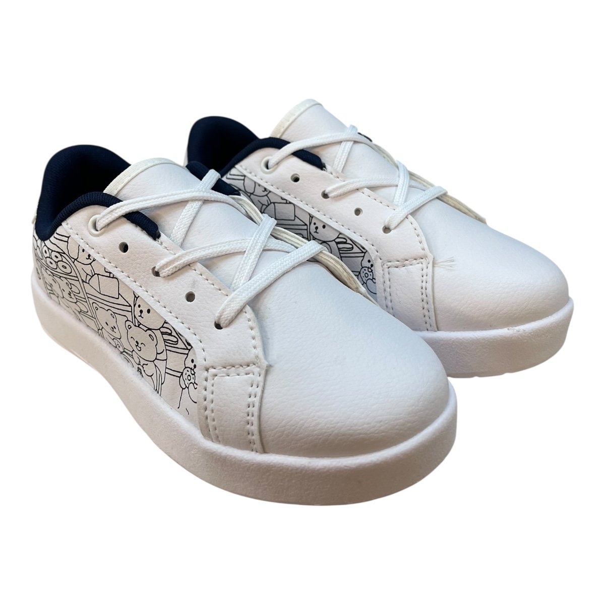 Tenis Infantil Menino Kidy Goods Casual Colorir Autocolante Conforto 18411101054 Branco Branco 2
