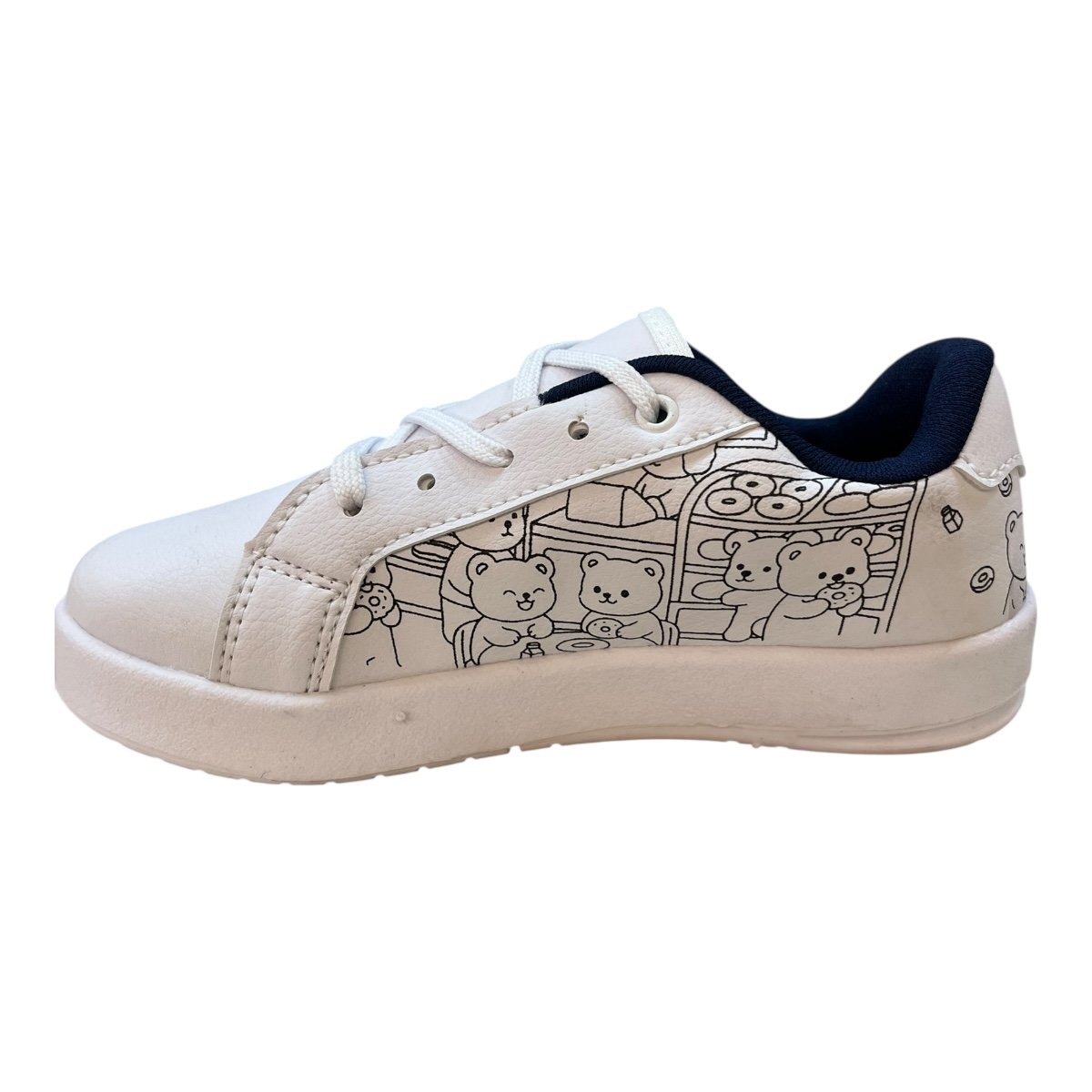 Tenis Infantil Menino Kidy Goods Casual Colorir Autocolante Conforto 18411101054 Branco Branco 5