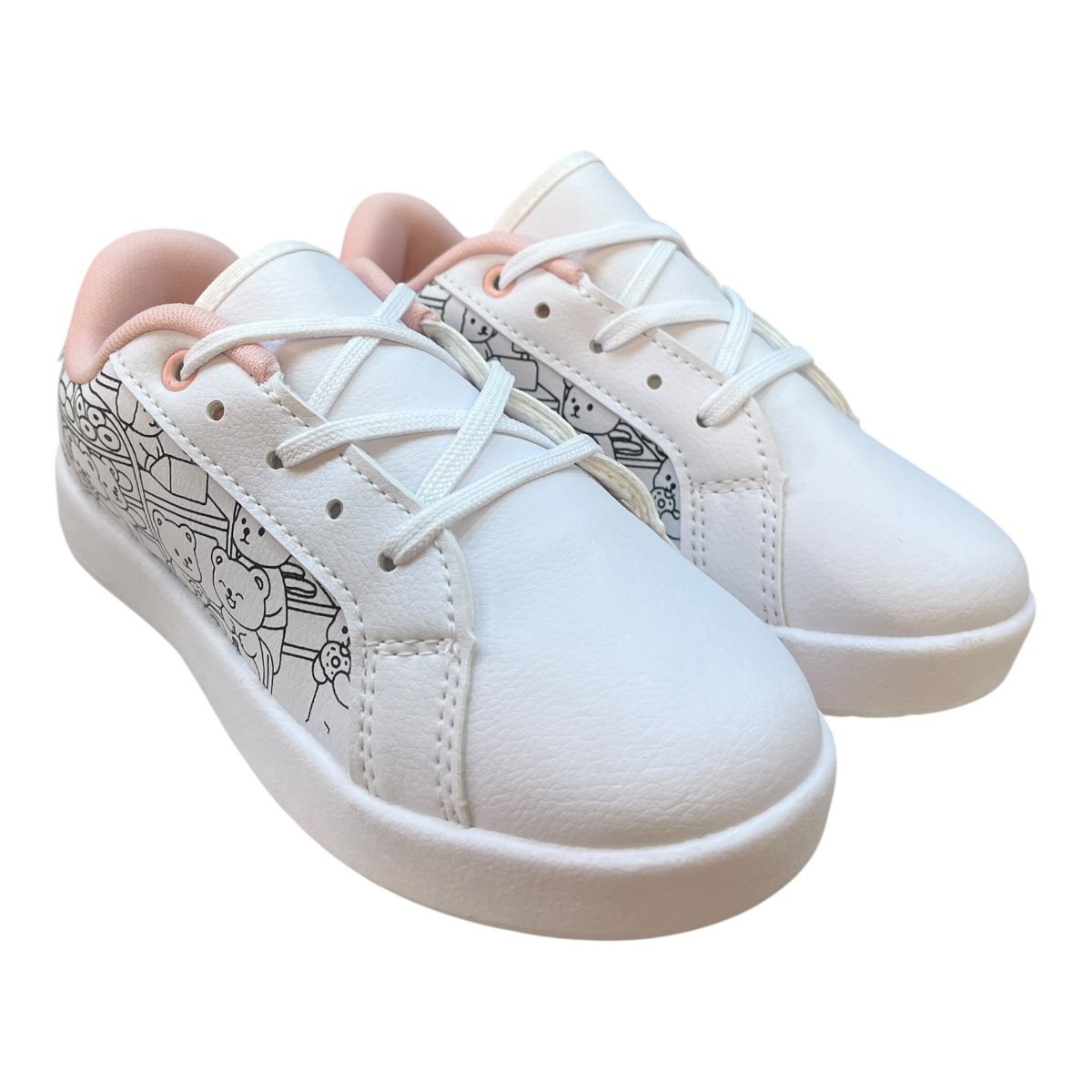 Tenis Infantil Menina Kidy Goods Conforto Casual Colorir Amarração 18411100004 Branco Branco 2