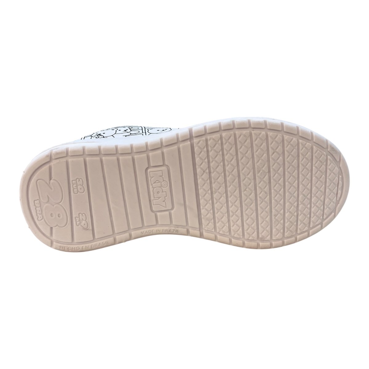 Tenis Infantil Menina Kidy Goods Conforto Casual Colorir Amarração 18411100004 Branco Branco 3