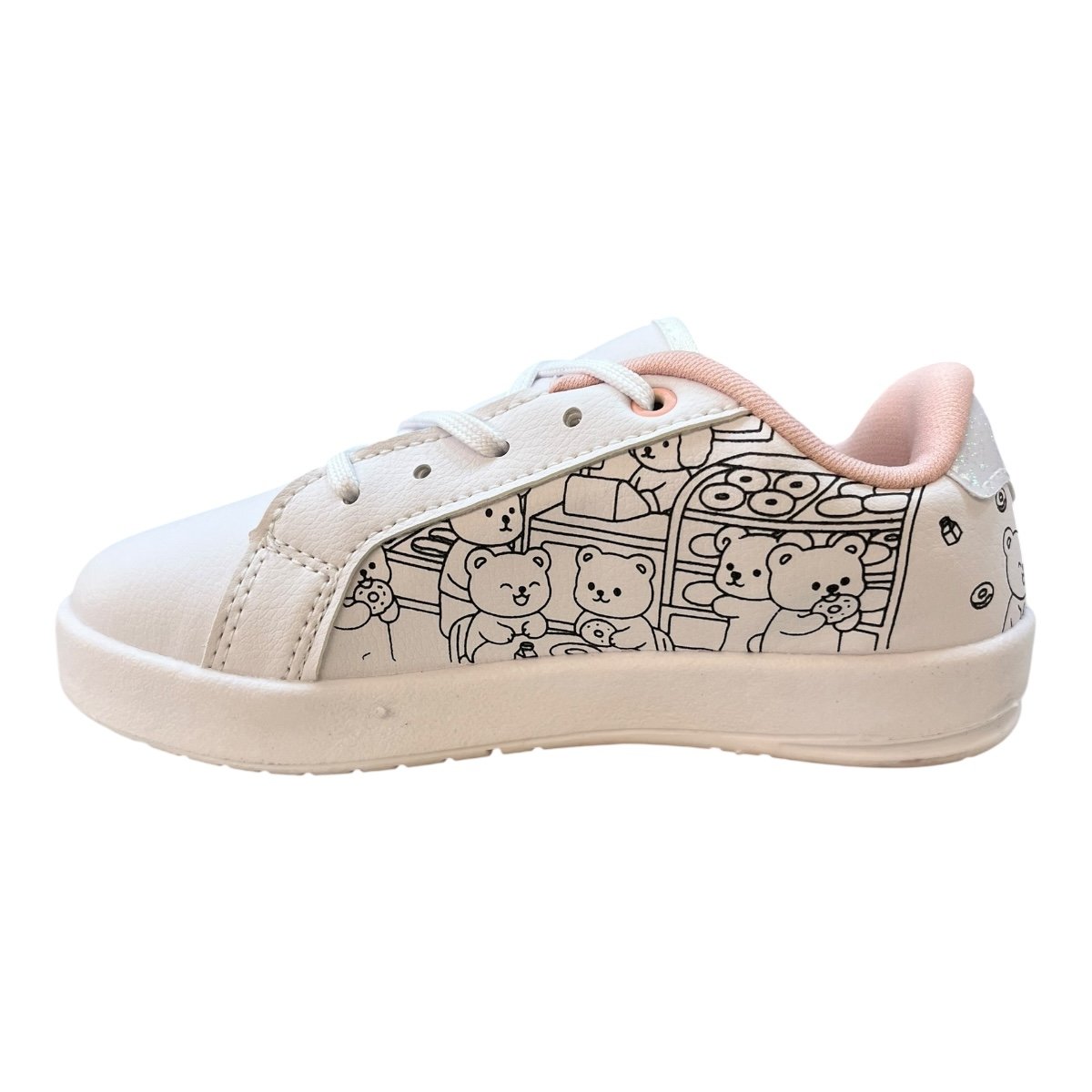 Tenis Infantil Menina Kidy Goods Conforto Casual Colorir Amarração 18411100004 Branco Branco 4