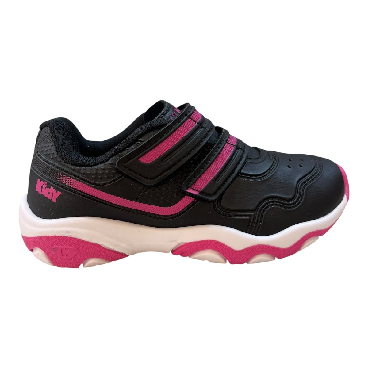 Tenis Infantil Menina Kidy Conforto Casual Calce Fácil Autocolante Kit Pulseira 00718270306 Preto