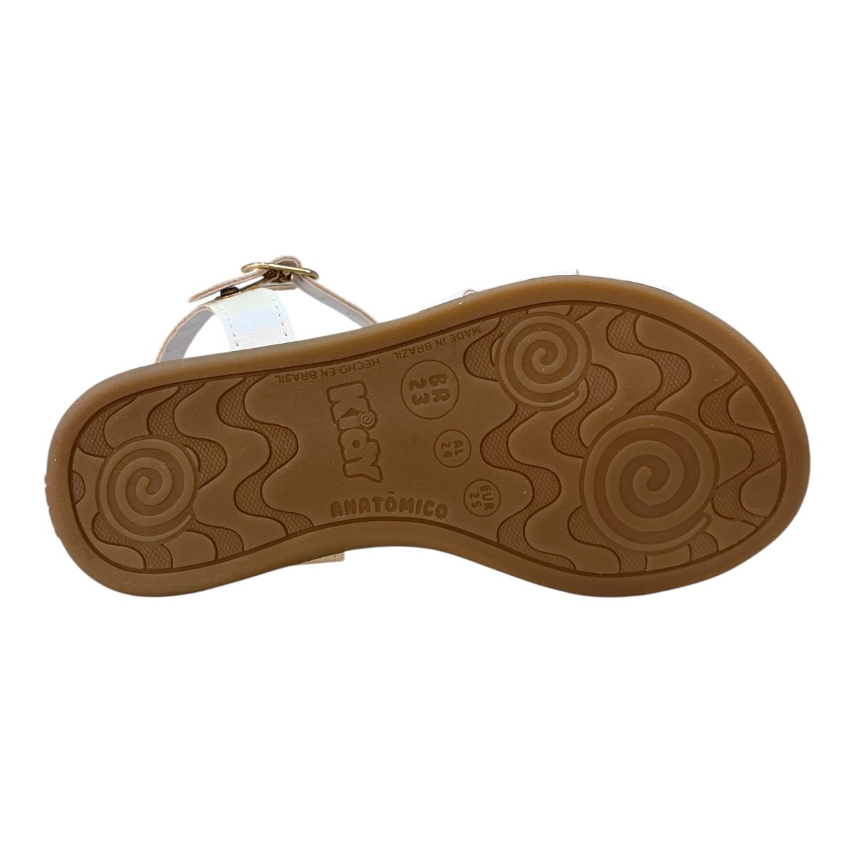 Sandalia Infantil Menina Kidy Casual Conforto Laço Fivela Antiderrapante 45600040004 Branco Branco 3