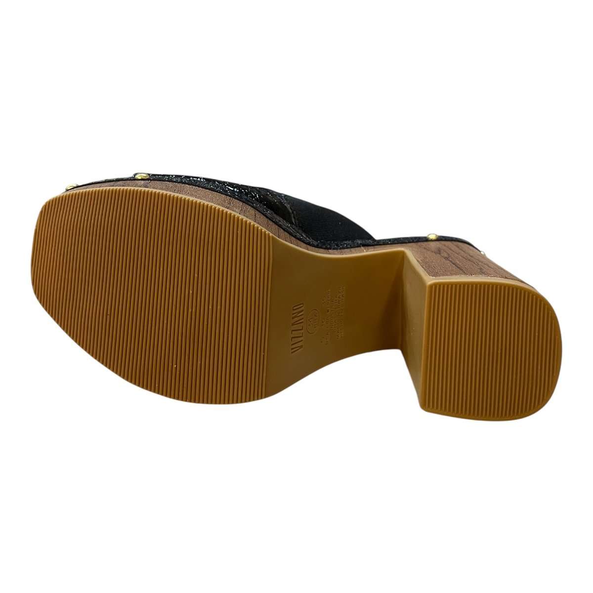 Tamanco Feminino Vizzano Casual Plataforma Salto Alto Bloco Croco 6541.205 Preto Preto 2