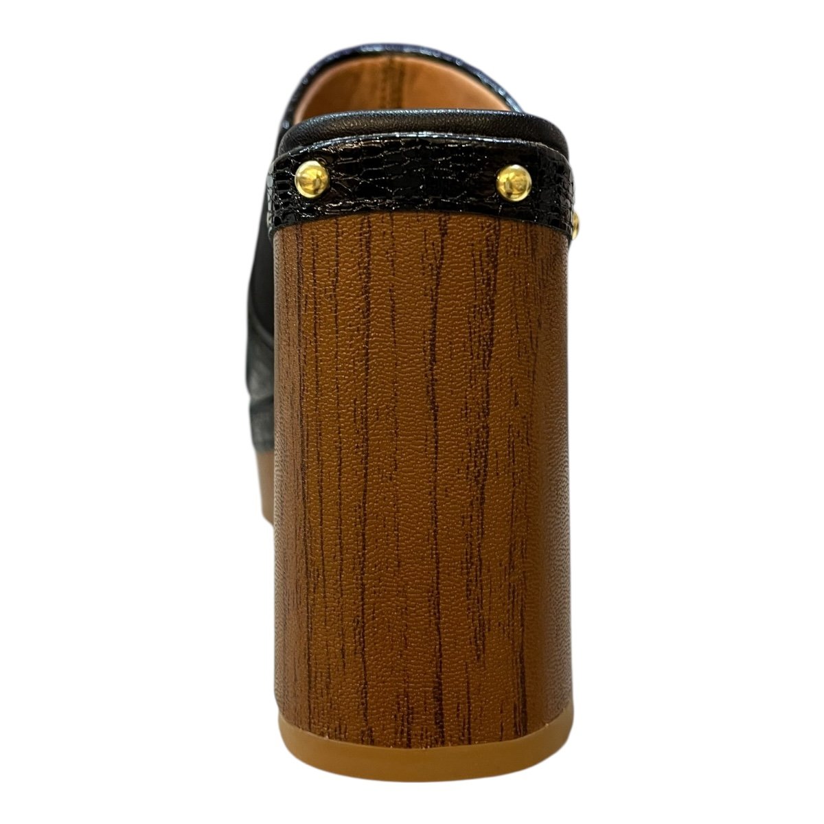 Tamanco Feminino Vizzano Casual Plataforma Salto Alto Bloco Croco 6541.205 Preto Preto 4