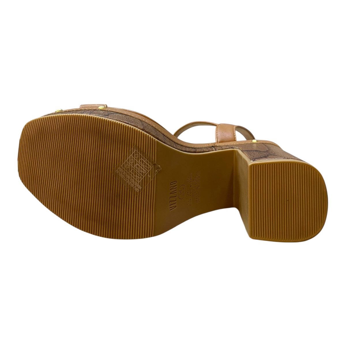 Sandalia Feminino Vizzano Casual Plataforma Salto Alto Bloco Fivela 6541.200 Caramelo Marrom 3