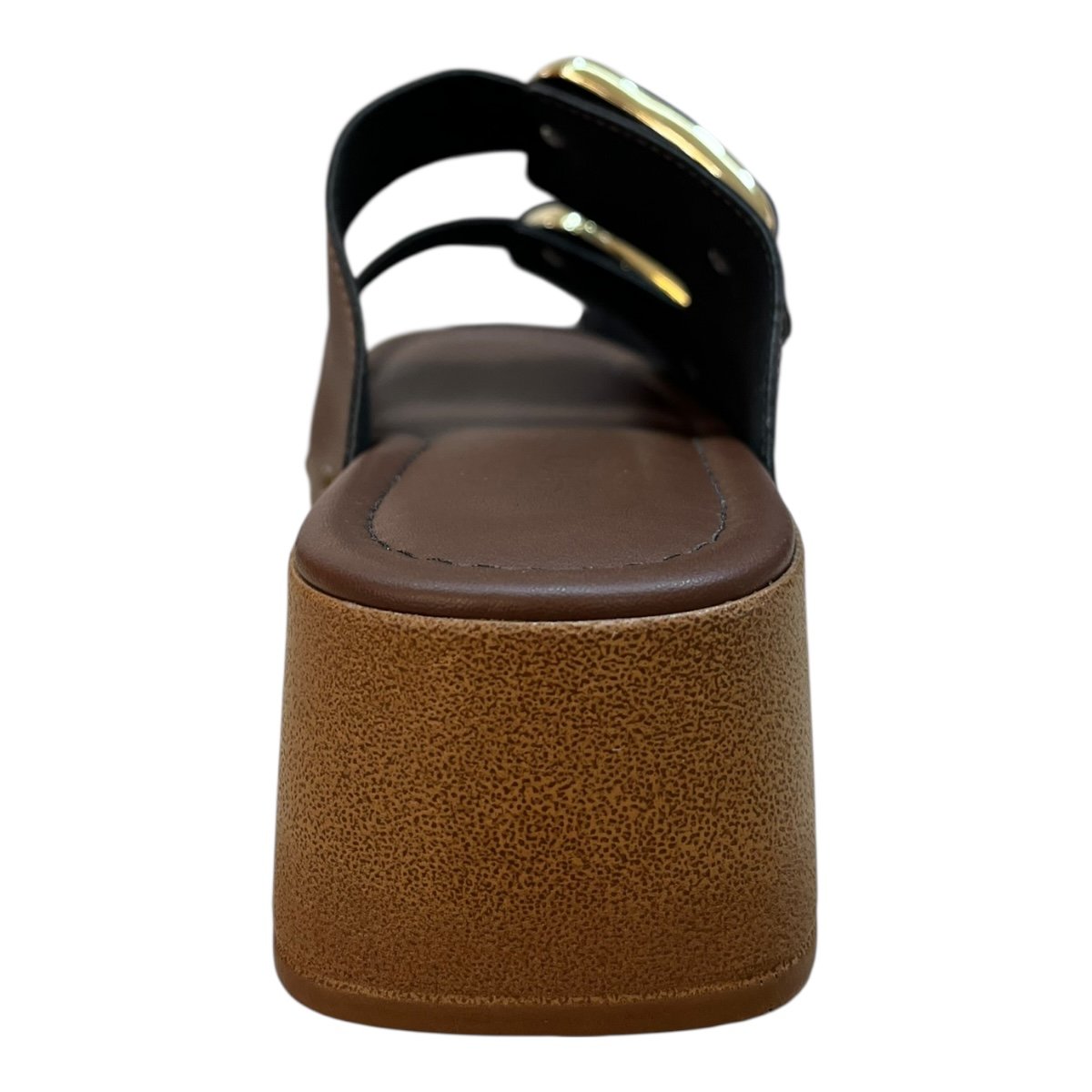 Tamanco Feminino Beira Rio Casual Tratorado Fivela Metalizado Salto Bloco 8559.106 Marrom Marrom 5