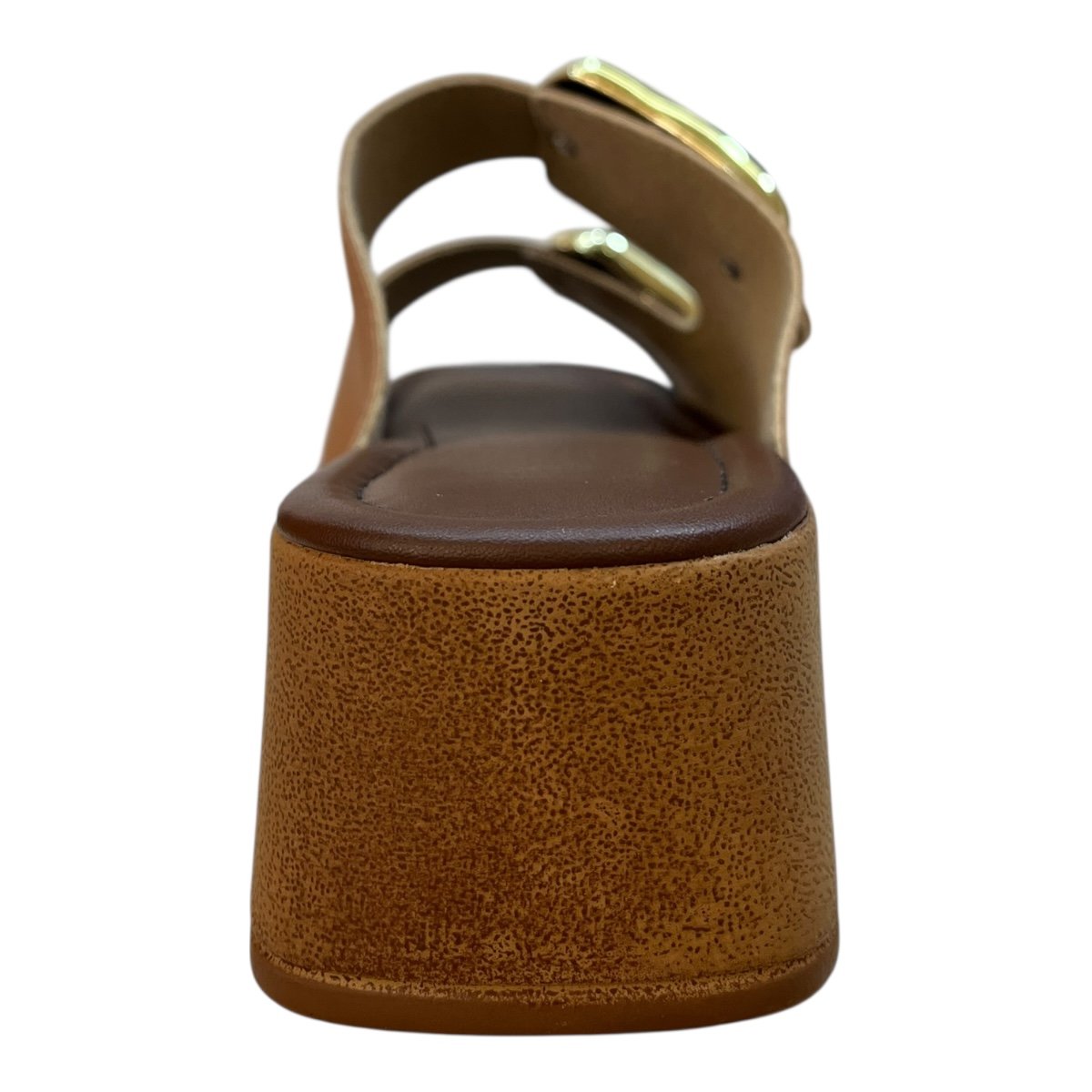 Tamanco Feminino Beira Rio Casual Tratorado Fivela Metalizado Salto Bloco 8559.106 Caramelo Caramelo 6