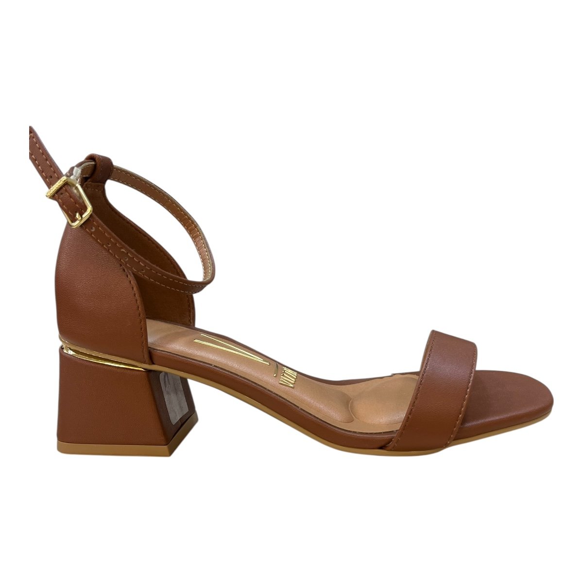 Sandalia Feminino Vizzano Pelica Salto Baixo Básica Calcanhar Fechado 6428.104 Marrom