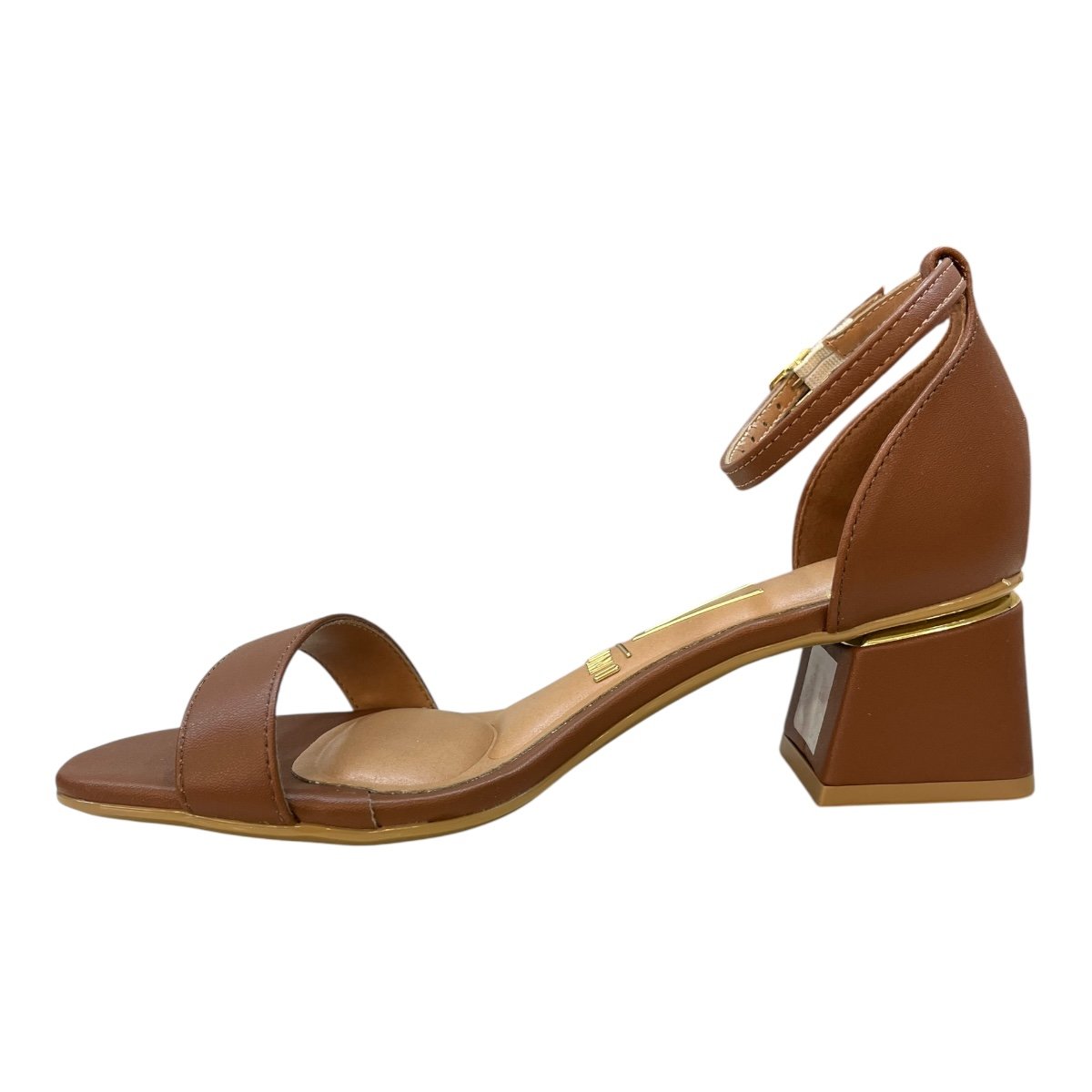 Sandalia Feminino Vizzano Pelica Salto Baixo Básica Calcanhar Fechado 6428.104 Marrom Marrom 4
