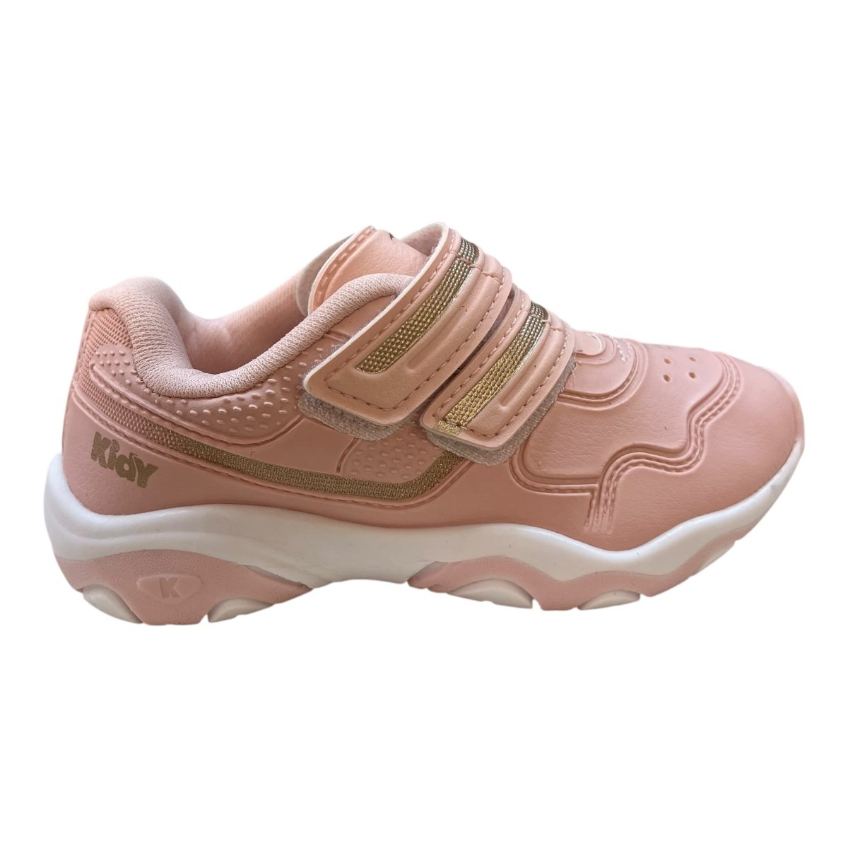 Tenis Infantil Menina Kidy Conforto Casual Calce Fácil Autocolante Kit Pulseira 00718272767 Rosa
