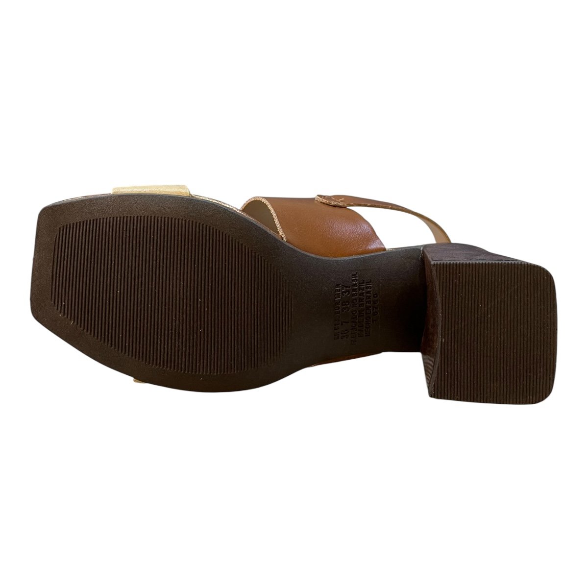 Sandalia Feminino Dakota Conforto Casual Tiras Salto Bloco Bico Quadrado Y9192 Caramelo Marrom 3