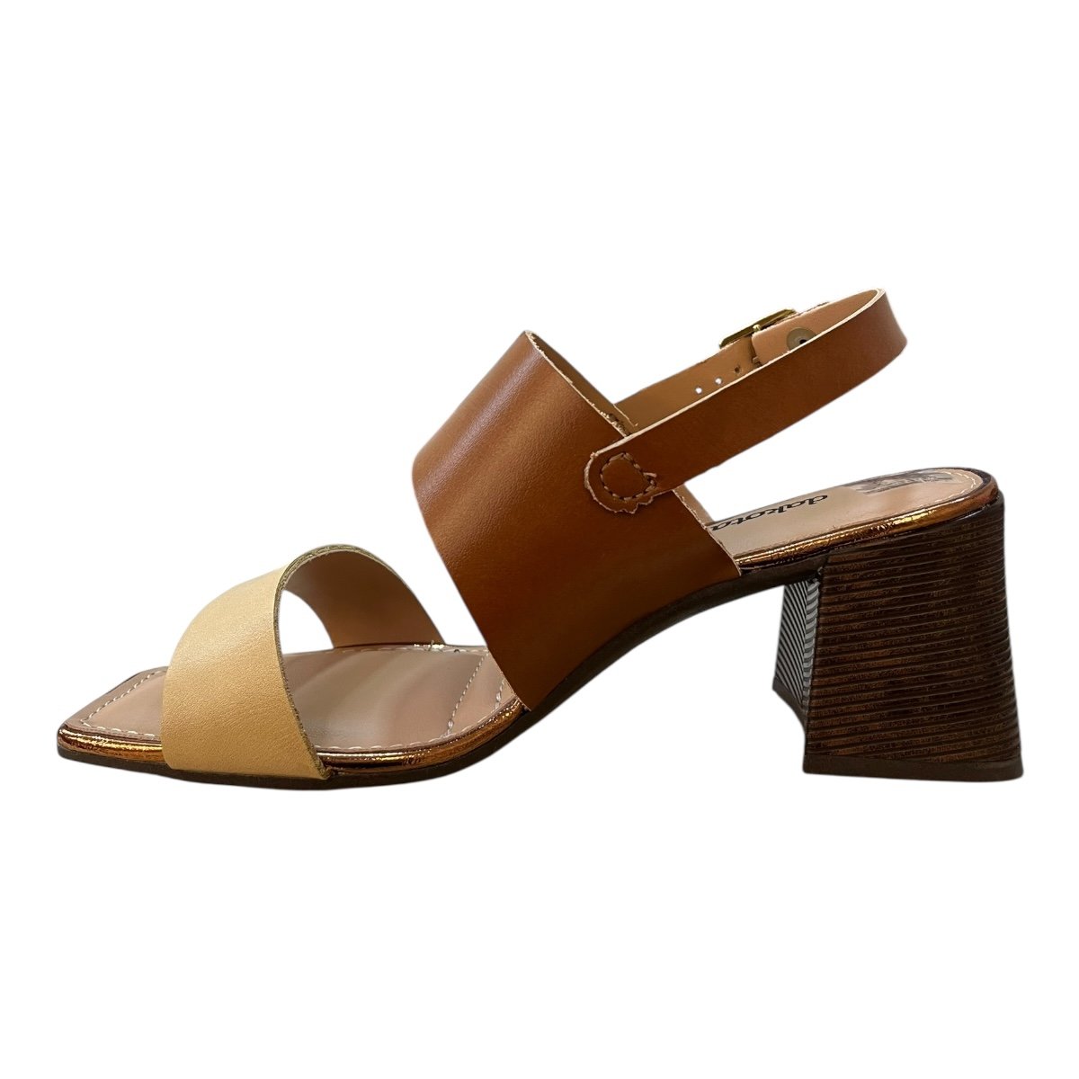 Sandalia Feminino Dakota Conforto Casual Tiras Salto Bloco Bico Quadrado Y9192 Caramelo Marrom 4