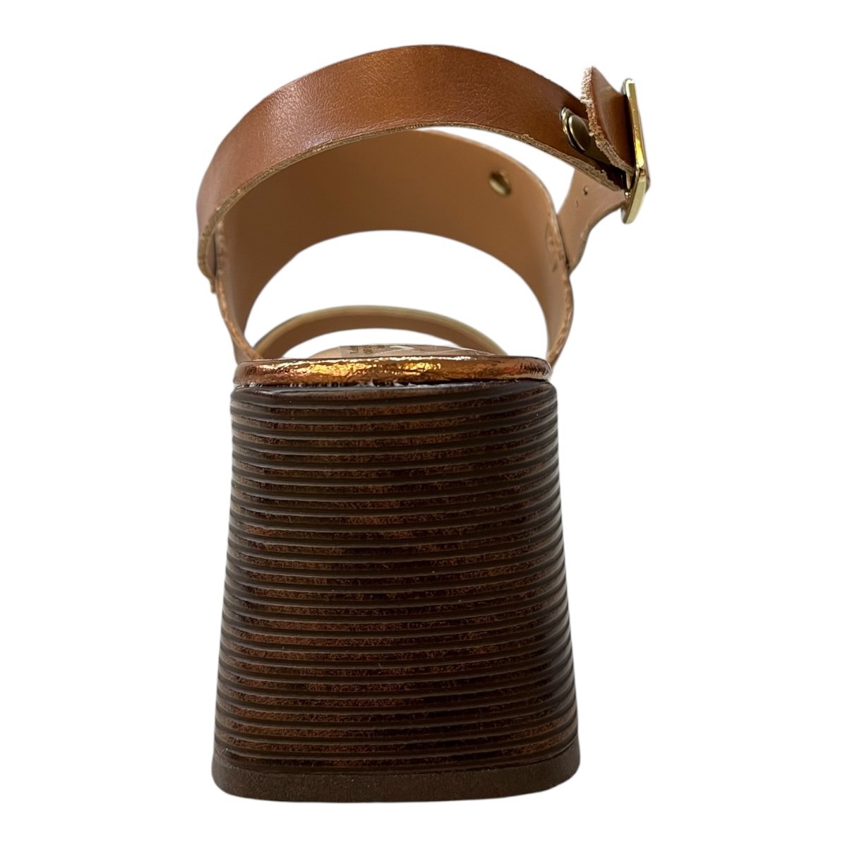 Sandalia Feminino Dakota Conforto Casual Tiras Salto Bloco Bico Quadrado Y9192 Caramelo Marrom 5