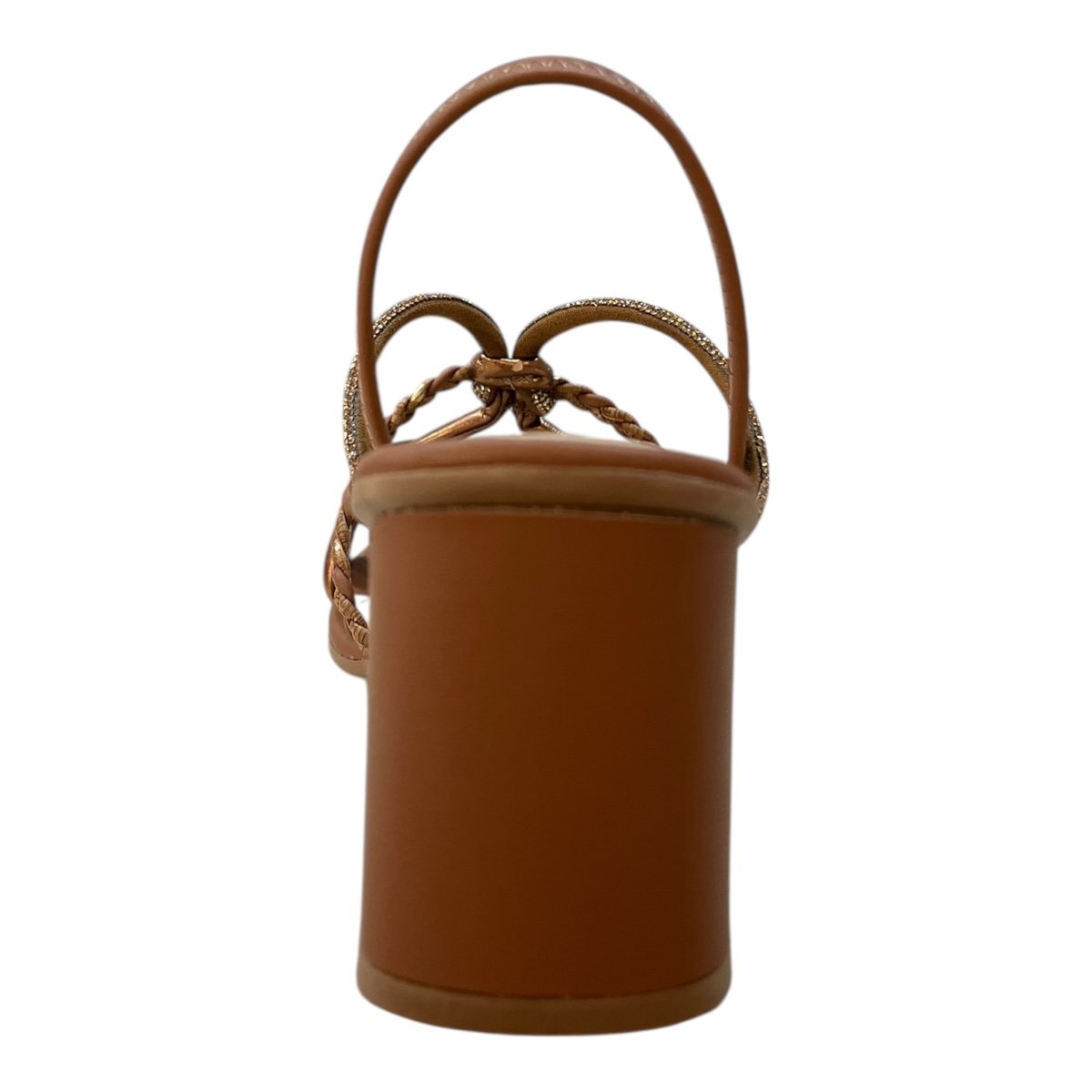 Sandalia Feminino Dakota Conforto Casual Tiras Brilho Salto Bloco Metalizado Y9761 Caramelo Marrom 5