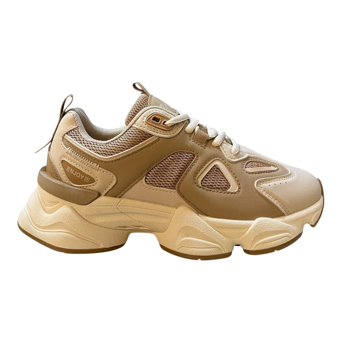 Tenis Feminino Ramarim Conforto Casual Tratorado Retrô Antiderrapante 25-90231 Bege