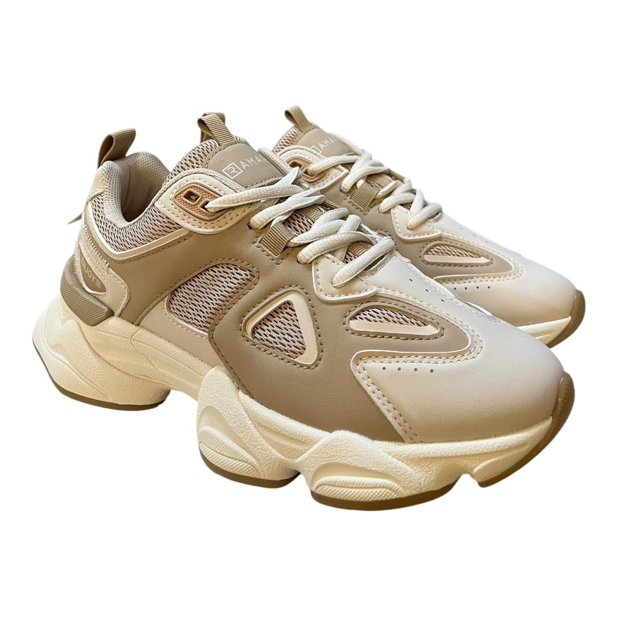 Tenis Feminino Ramarim Conforto Casual Tratorado Retrô Antiderrapante 25-90231 Bege Bege 2