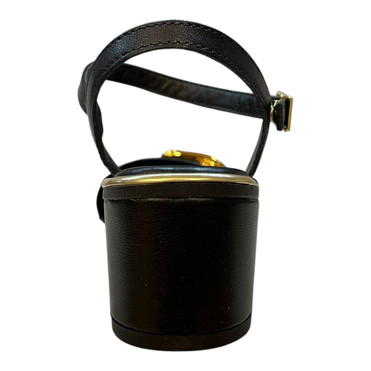 Sandalia Feminino Beira Rio Conforto Casual Salto Bloco Metalizado 8379.258 Preto Preto 5