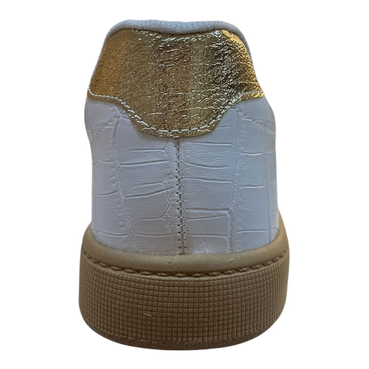 Tenis Feminino Beira Rio Casual Conforto Zíper Croco Metalizado Rerô 4313.209 Branco Branco 4