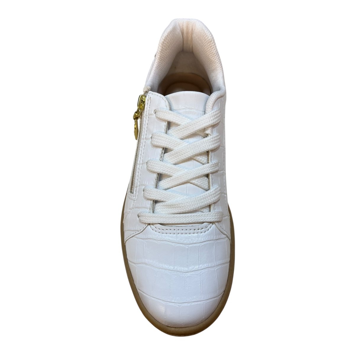 Tenis Feminino Beira Rio Casual Conforto Zíper Croco Metalizado Rerô 4313.209 Branco Branco 5