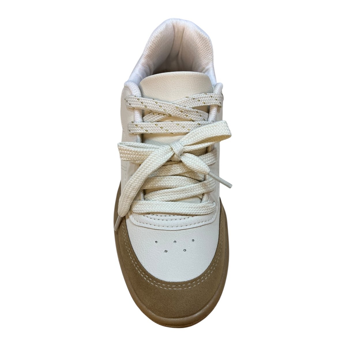 Tenis Feminino Beira Rio Casual Conforto Retrô Dois Cadarços Brilho Metalizado 4313.108 Branco Branco 6