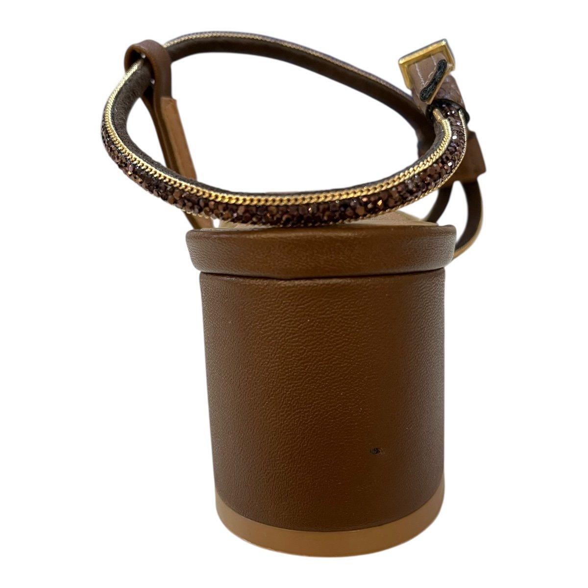 Sandalia Feminino Vizzano Casual Tiras Brilho Metalizada Salto Médio 6291.1175 Marrom Marrom 5