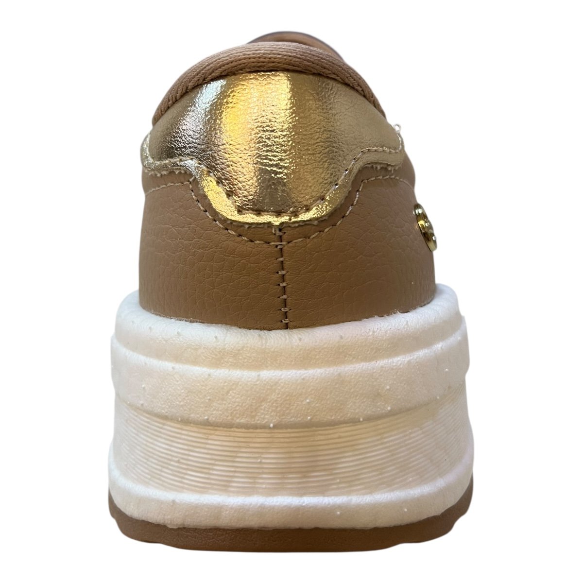 Tenis Feminino Dakota Slip On Casual Ultraconforto Superleve Calce Fácil Metalizado D0713 Nude Marrom 5