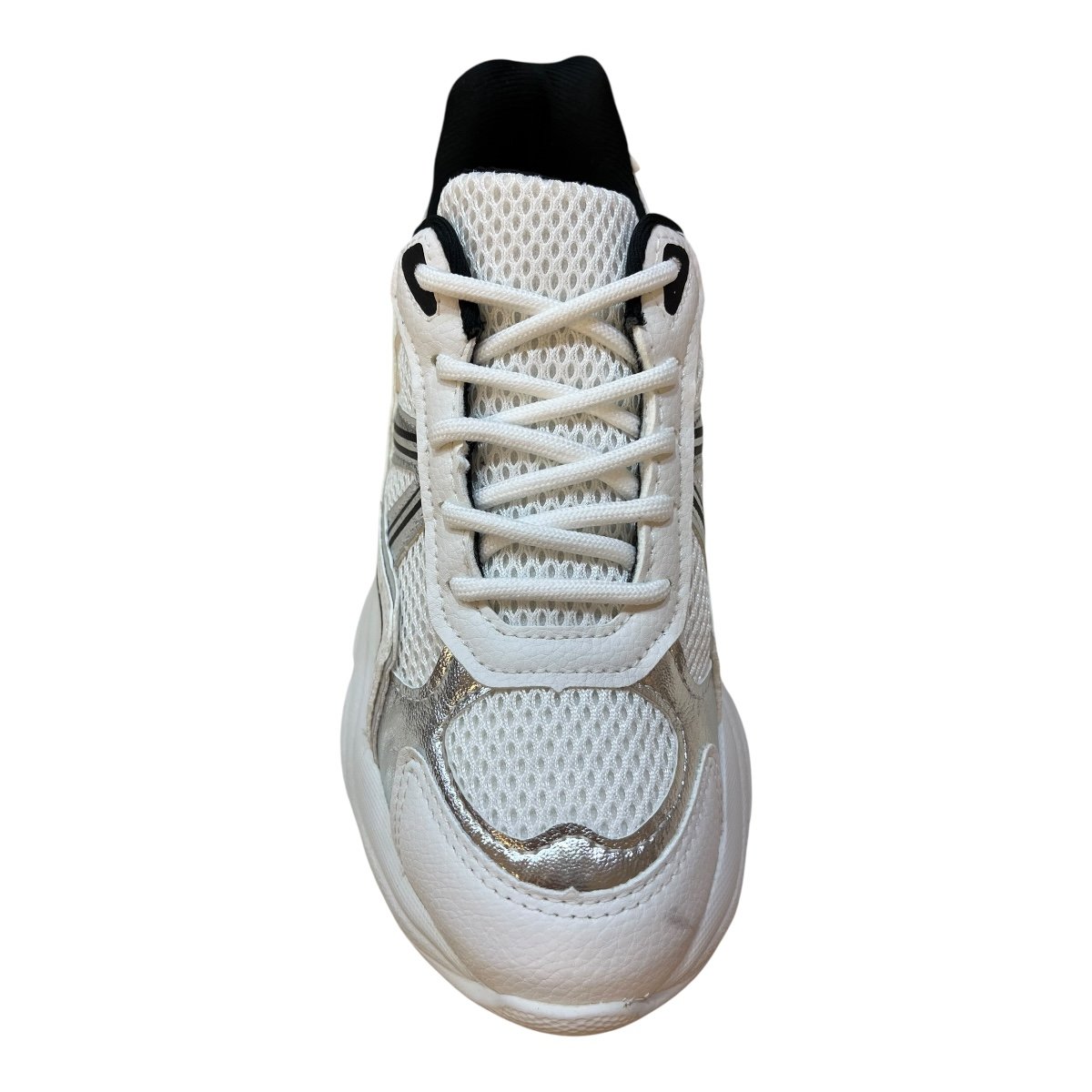 Tenis Feminino Dakota Casual Superleve Ultraconforto Metalizado Plataforma D0971 Branco Branco 6