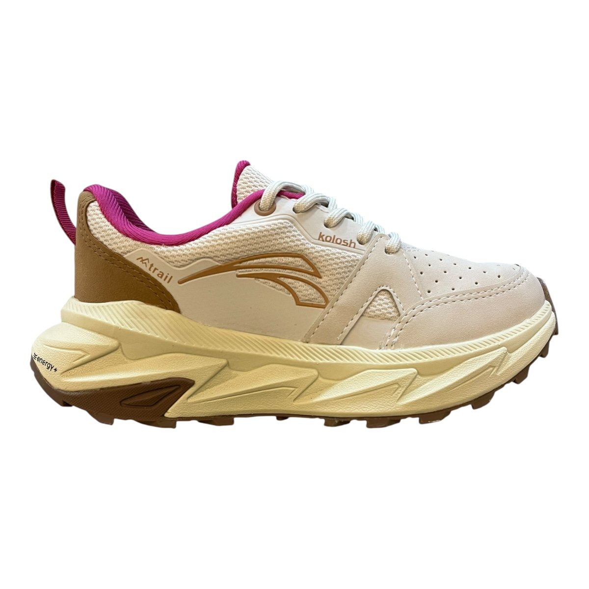 Tenis Feminino Kolosh Casual Ultraconforto Amarração Superleve Caminhada E0483 Marfim